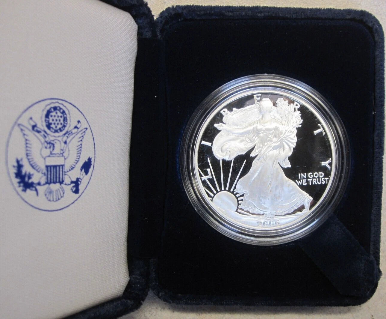2006-W American Silver Eagle 1 oz Proof Silver Dollar Original Box & COA