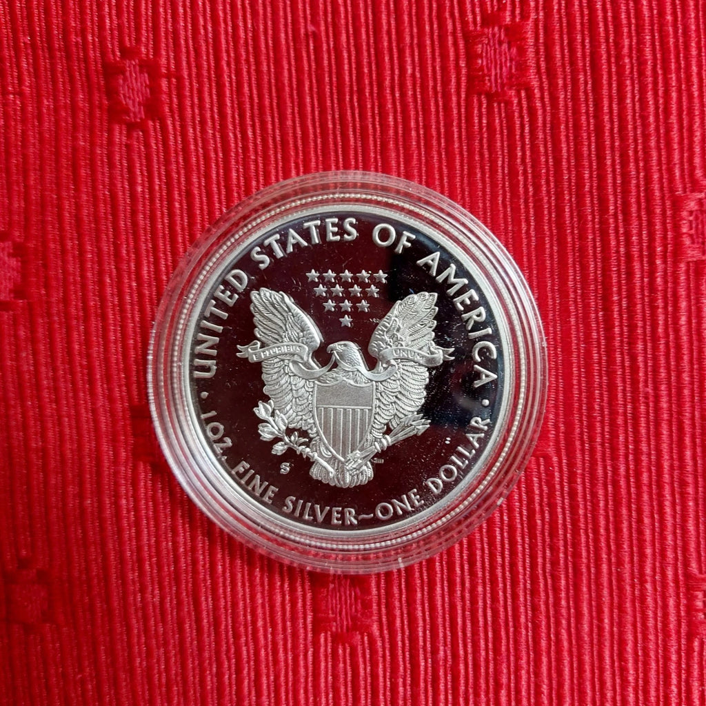 2019-S American Silver Eagle 1 oz Proof Silver Dollar Box & COA