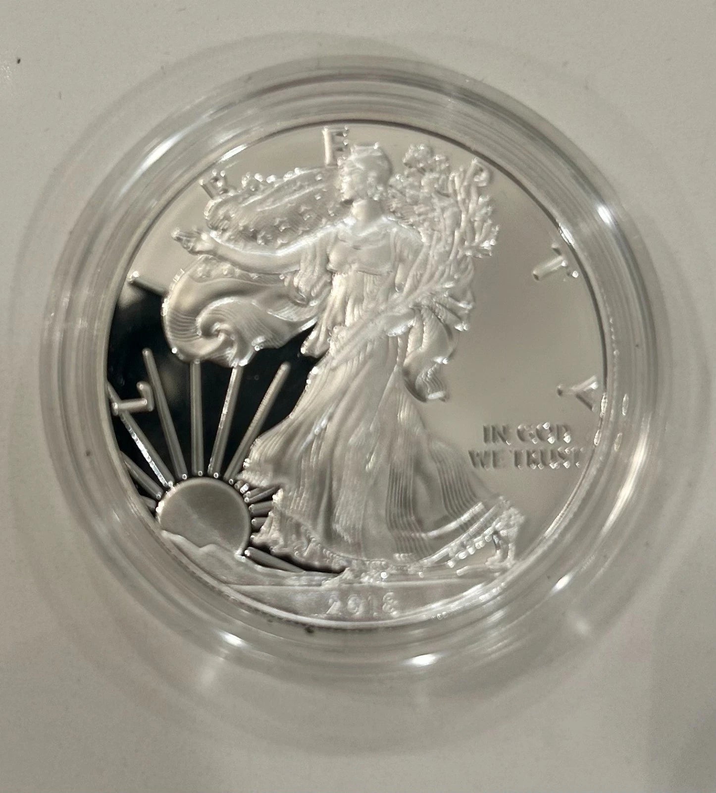 2018-S American Silver Eagle 1 oz Proof Silver Dollar Case Box & COA