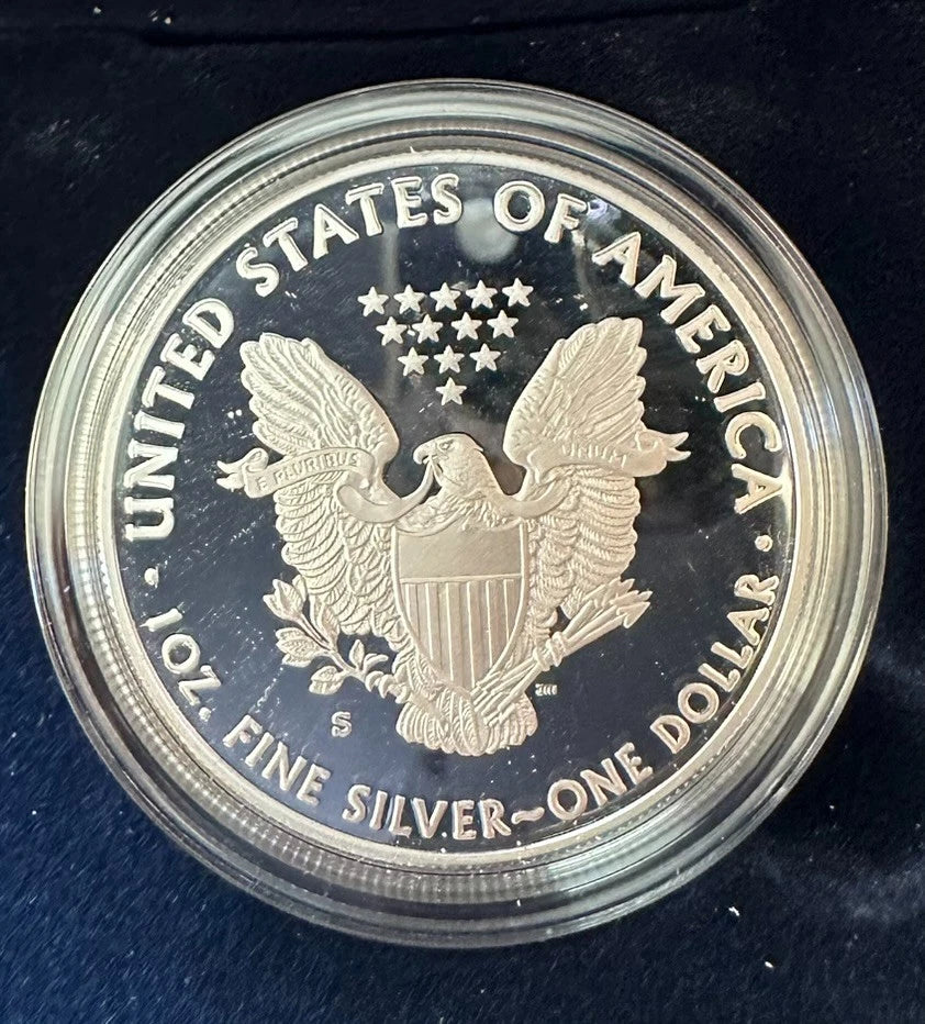 2020-S American Silver Eagle 1 oz Proof Silver Dollar Capsule Box & COA