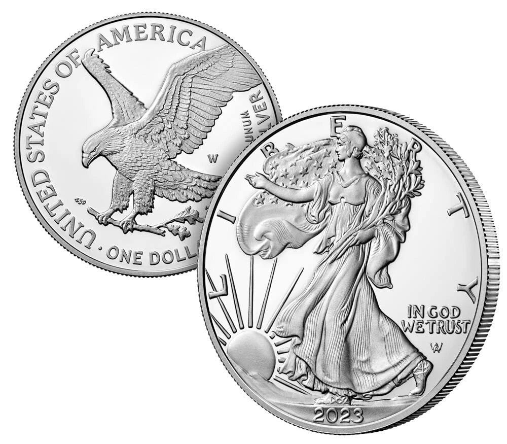 2023-W American Silver Eagle 1 oz Proof Silver Dollar Box & COA