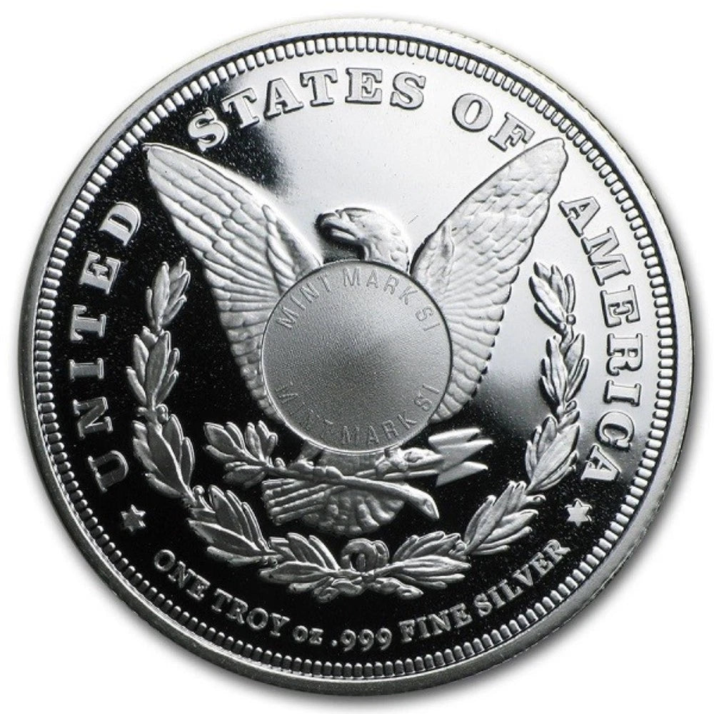Sunshine Minting 1 oz .999 Fine Silver Round Morgan Dollar Design MintMark SI