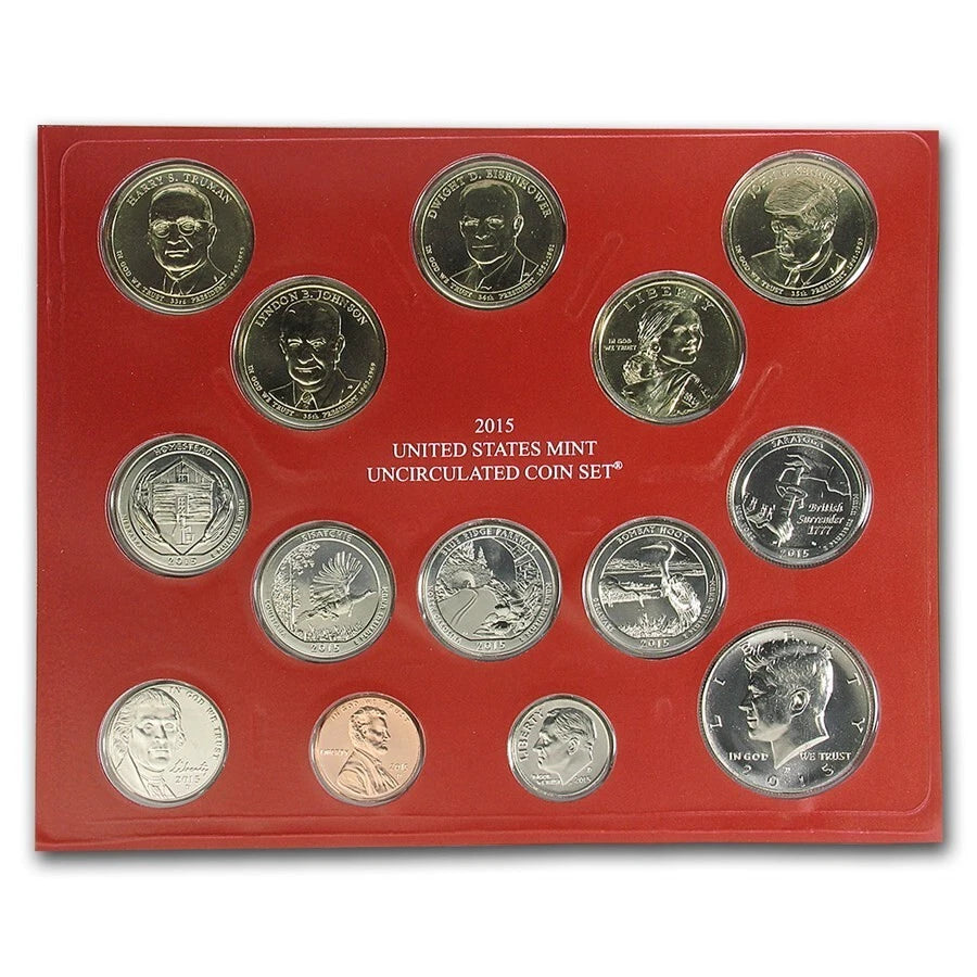 2015 P&D US Mint Uncirculated Set 28 Coins with OGP