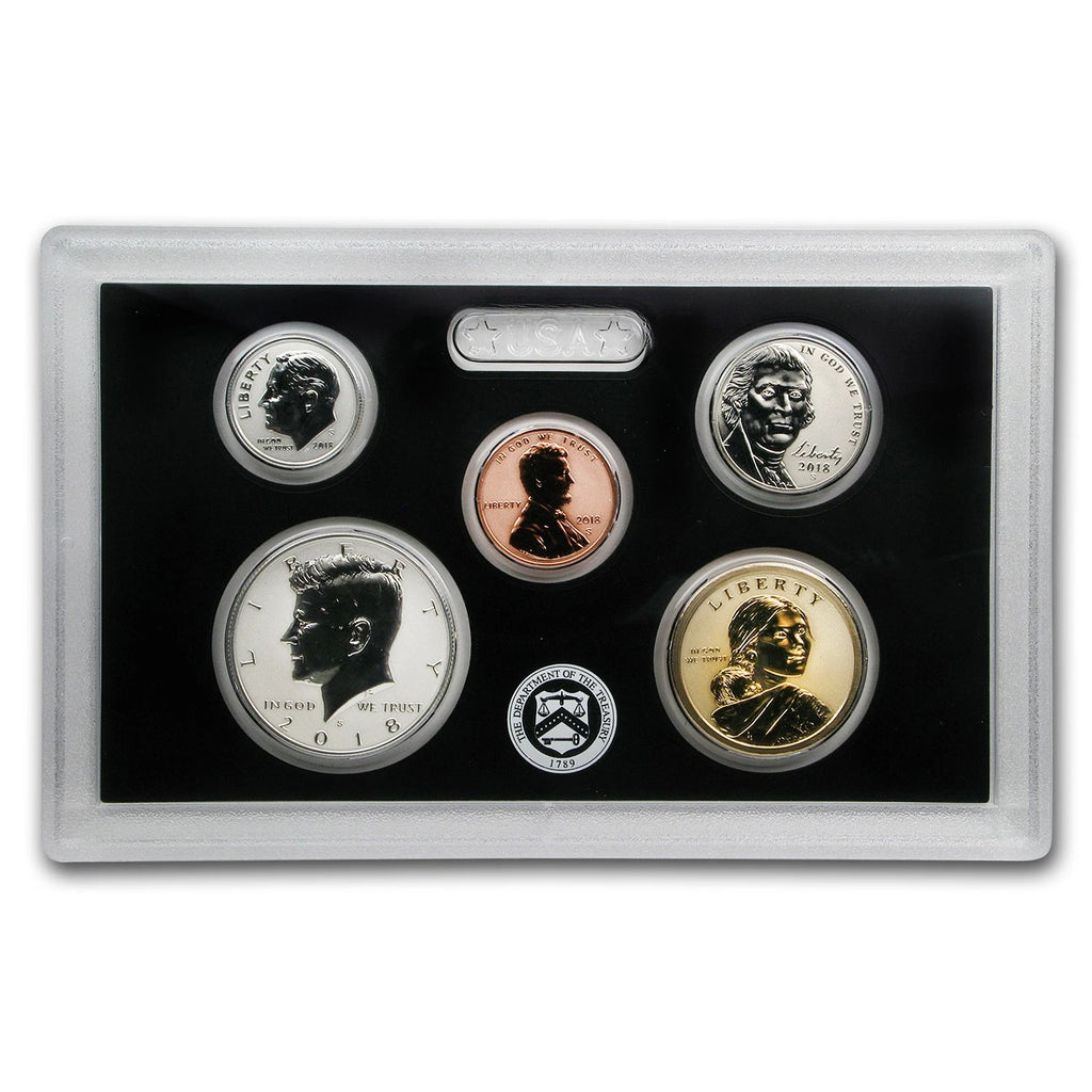 2018-S US Mint 50th Anniversary Silver Reverse Proof Set 5 Coins w/ Box & COA
