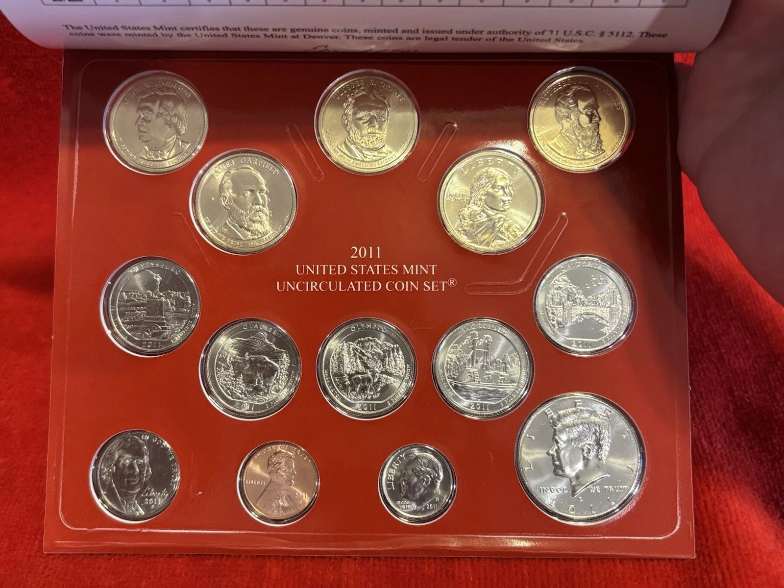 2011 P&D US Mint Uncirculated Set 28 Coins Philadelphia & Denver