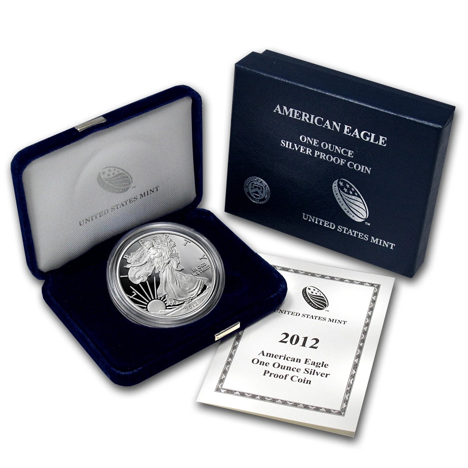 2012-W American Silver Eagle 1 oz Proof Silver Dollar Box & COA