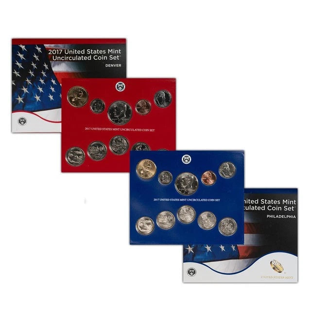 2017 P&D US Mint Uncirculated Set 20 Coins Box