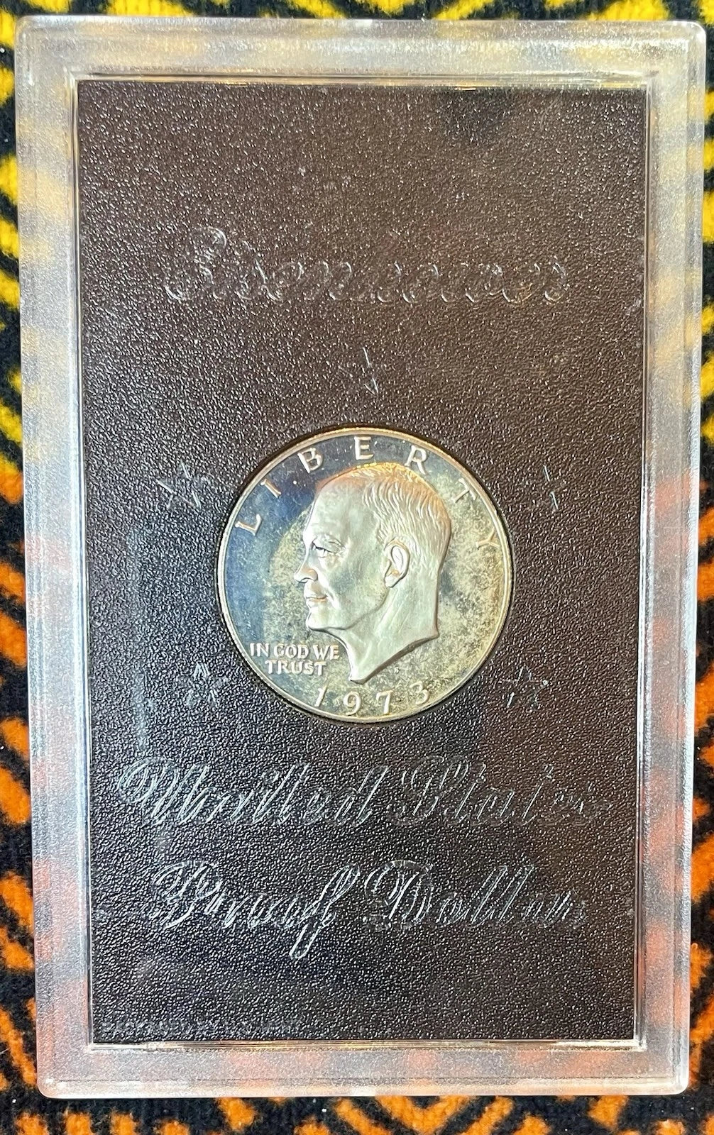 1973-S Eisenhower Silver Dollar Proof Coin OGP Brown Ike Box