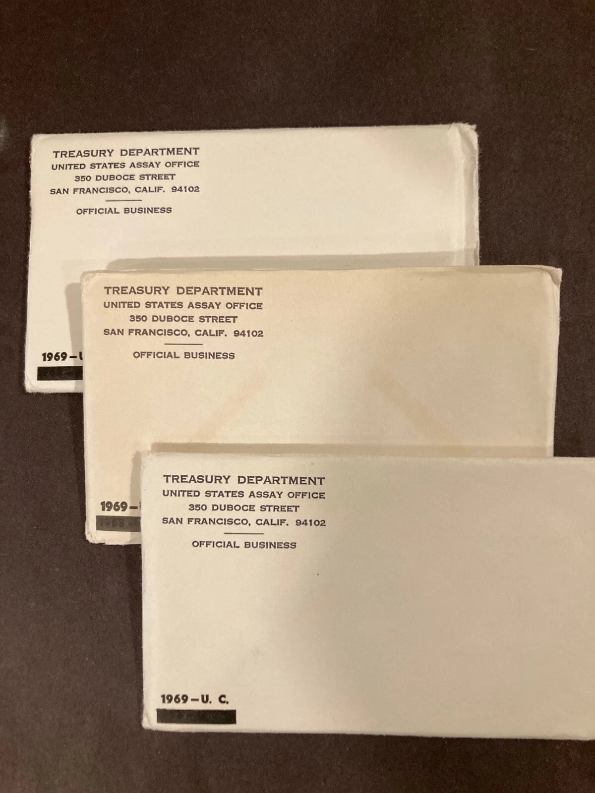 1969 P-D-S US Mint Uncirculated Set 10 Coins Envelope