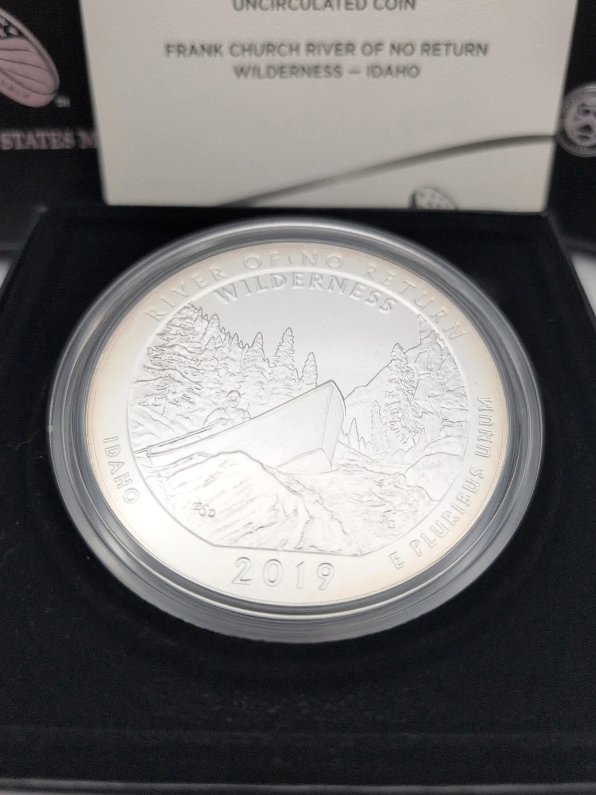 2019-P 5 oz .999 Fine Silver ATB Coin Frank Church River of No Return Wilderness, Idaho