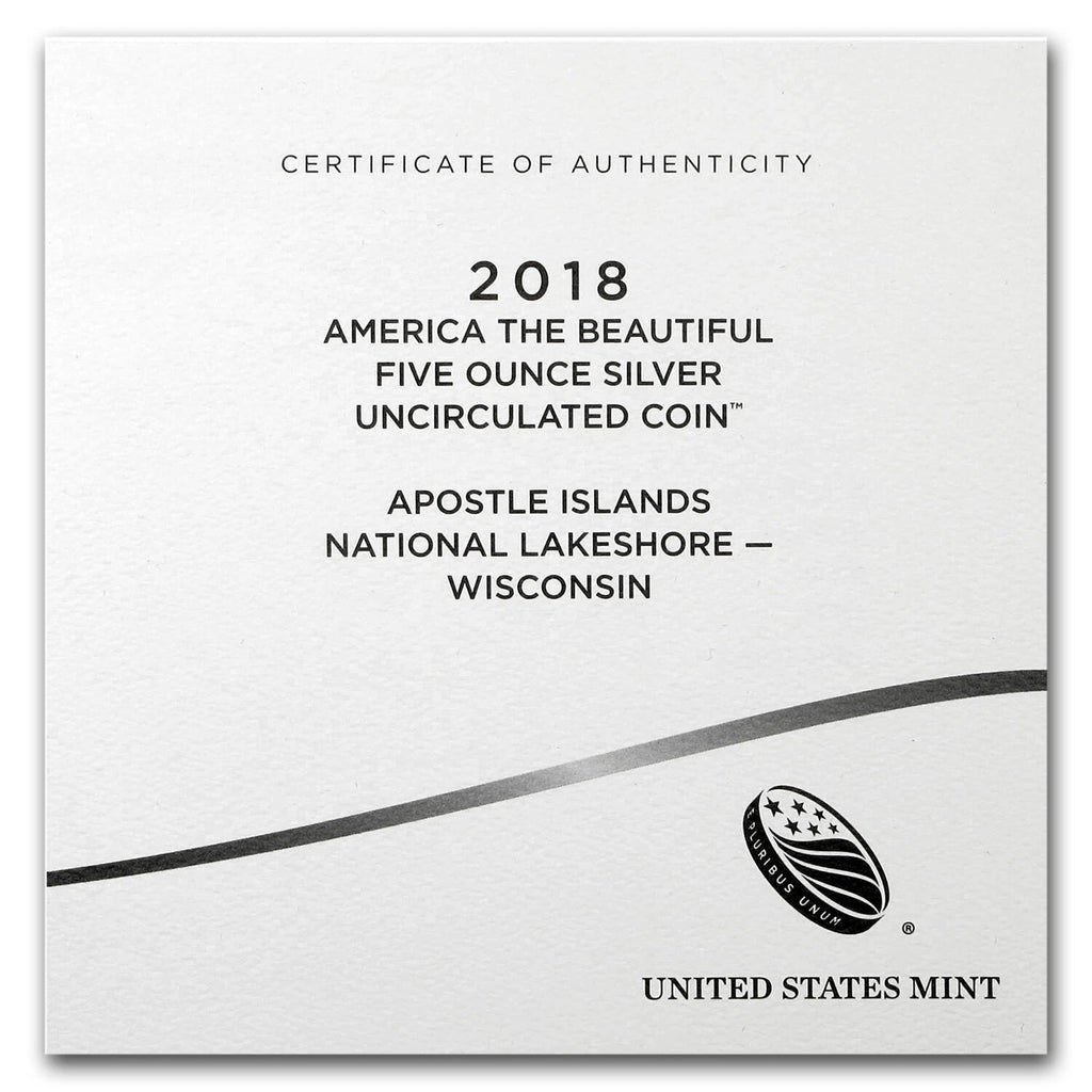 2018-P 5 oz .999 Fine Silver ATB Coin Apostle Islands National Lakeshore