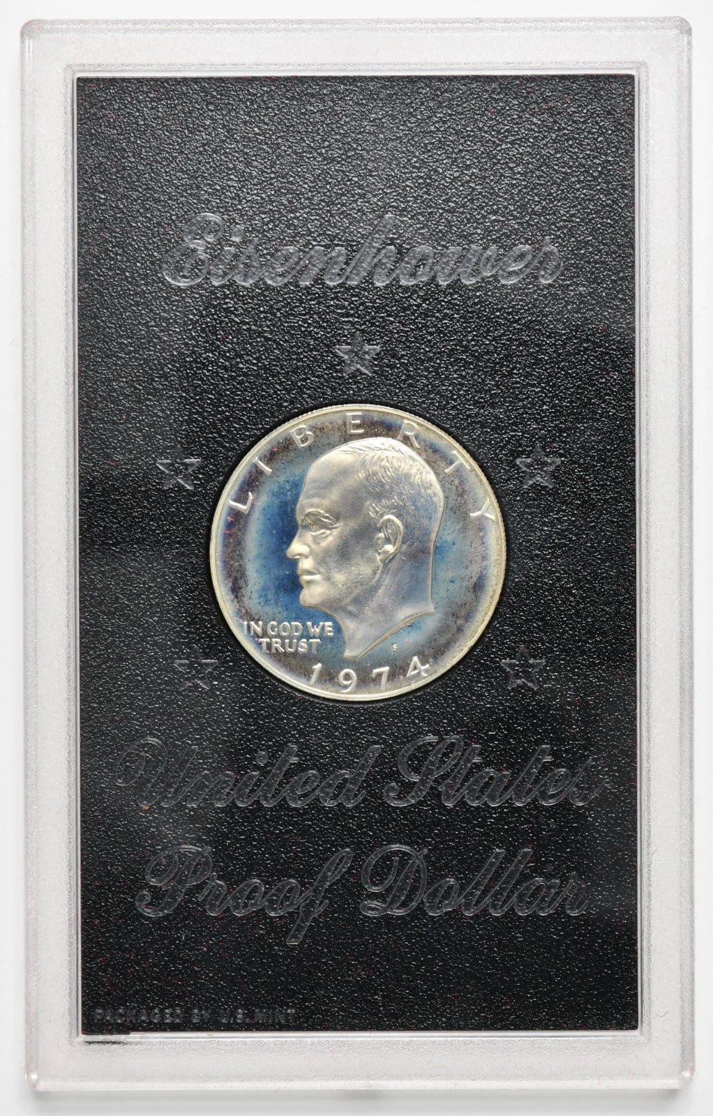 1974-S Eisenhower Silver Dollar Proof Coin OGP Brown Ike Box