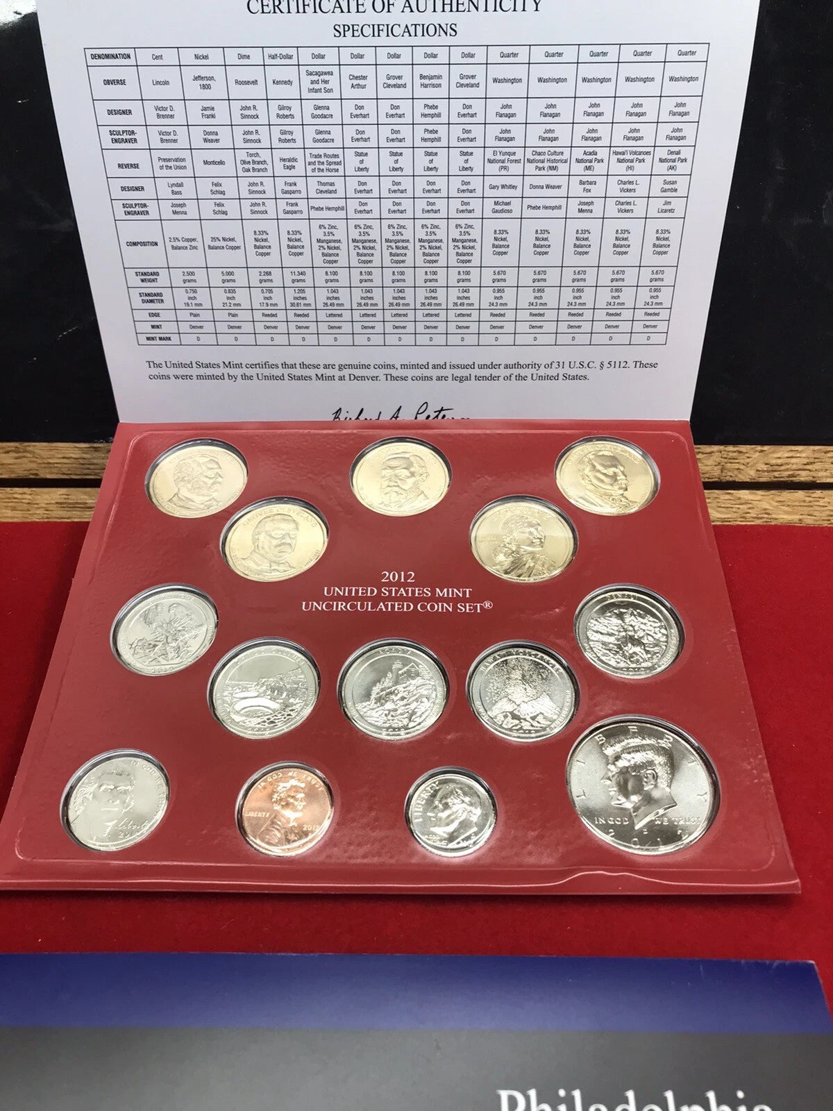 2012 P&D US Mint Uncirculated Set 28 Coins with OGP & COA