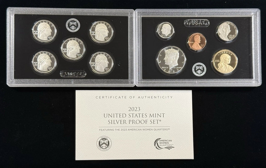 2023-S US Mint Silver Proof Set 10 Coins with Box, COA & Hat