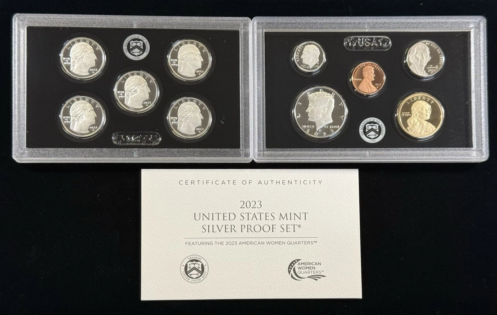 2023-S US Mint Silver Proof Set 10 Coins with Box, COA & Hat