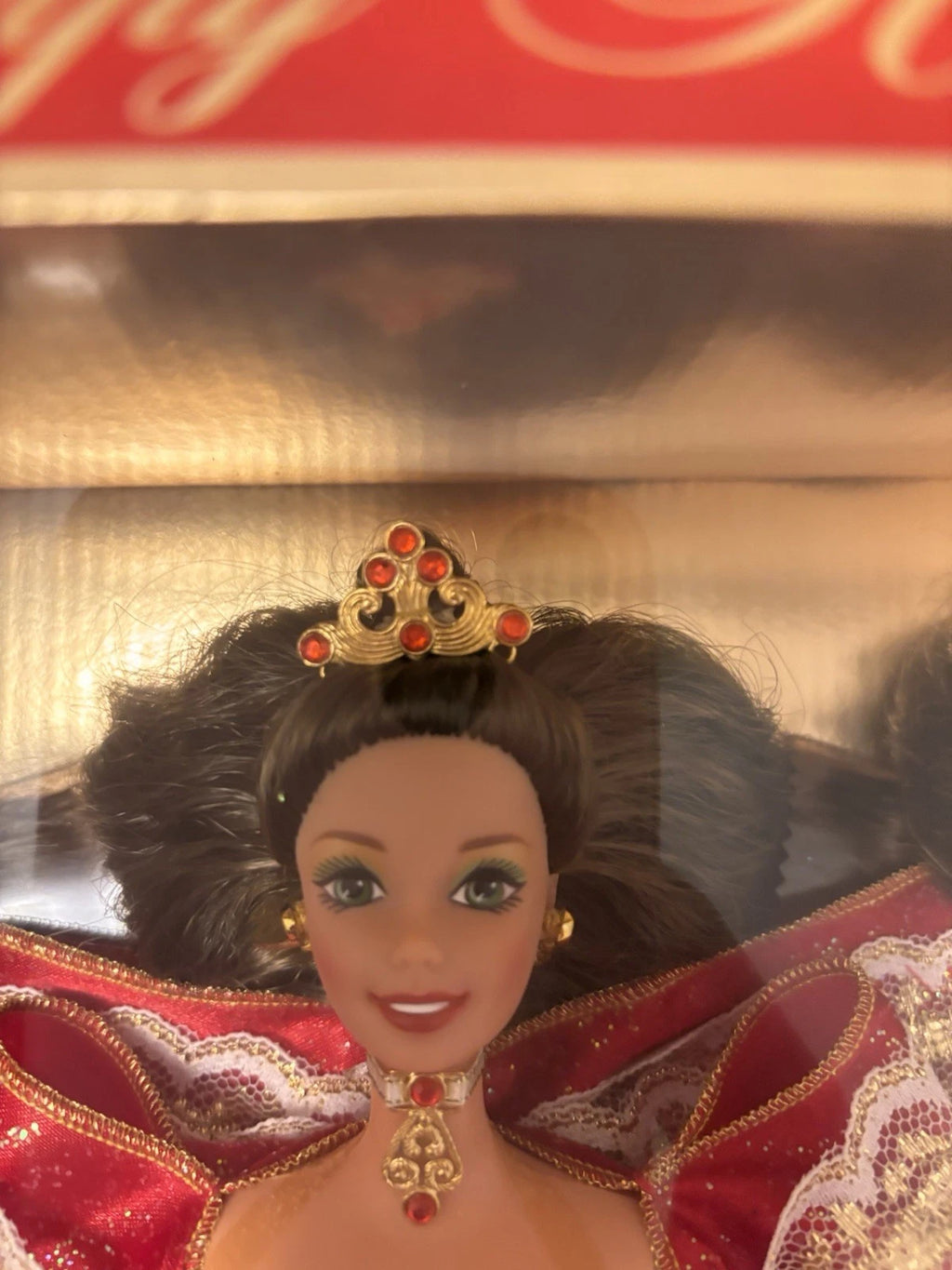 1997 Mattel Happy Holidays Barbie Doll Green Eyes Variant #17832 NIB
