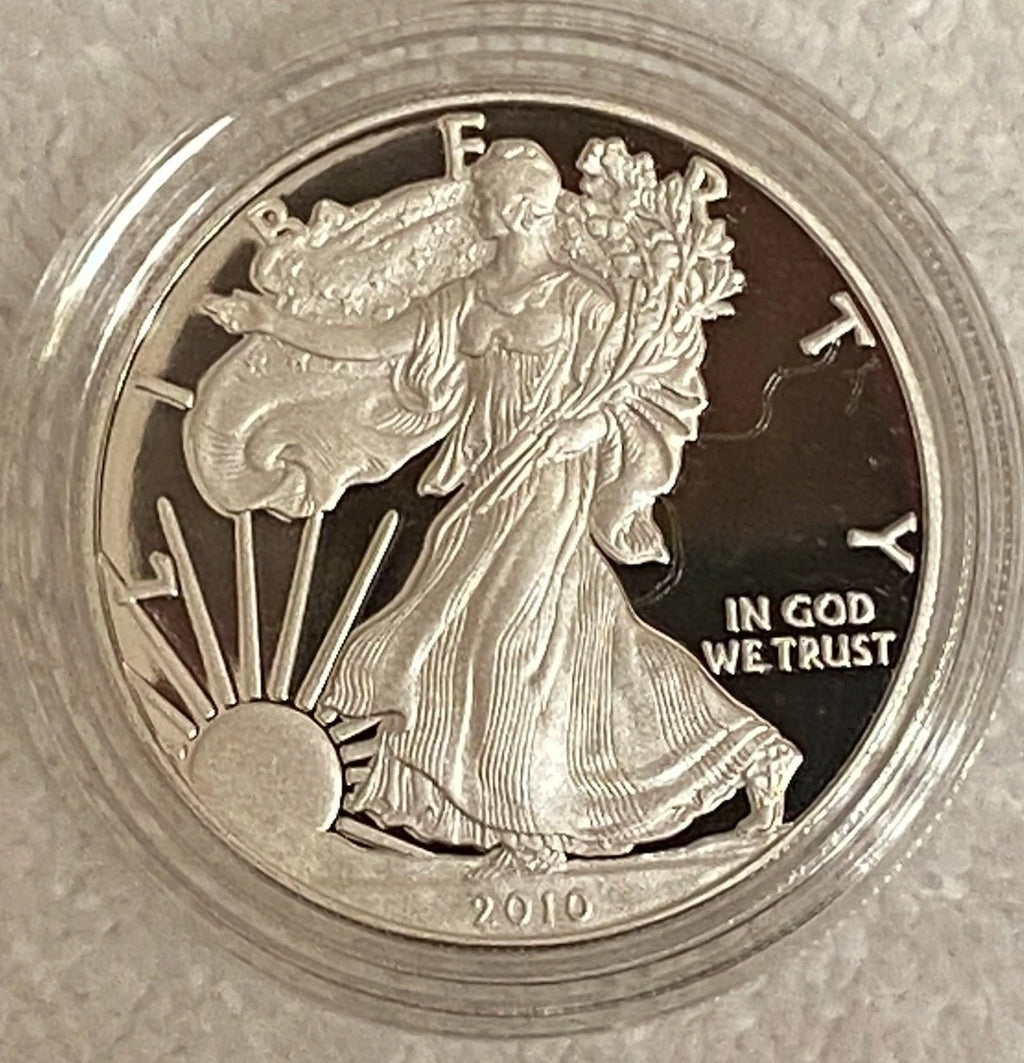 2010-W American Silver Eagle 1 oz Proof Silver Dollar Box & COA