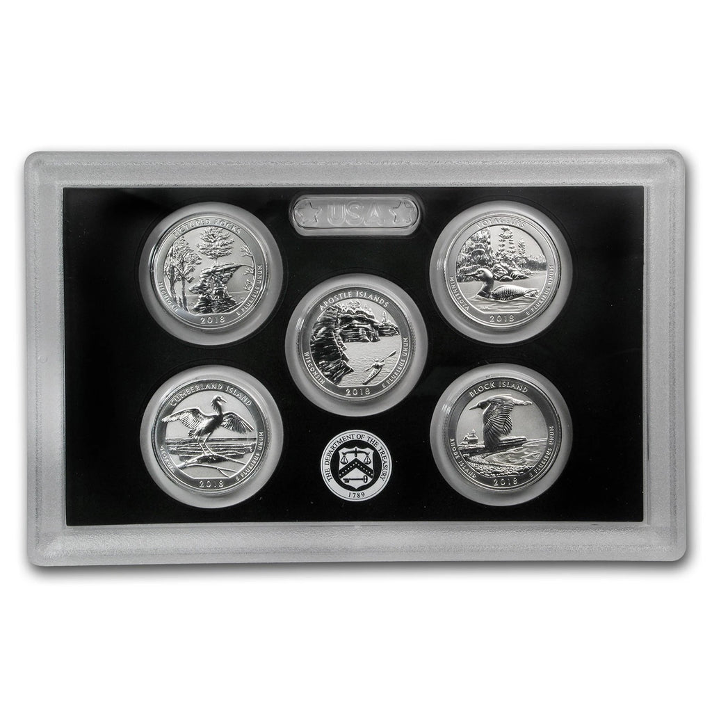 2018-S US Mint 50th Anniversary Silver Reverse Proof Set 5 Coins w/ Box & COA