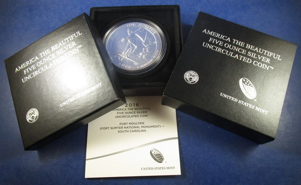 2016-P 5 oz .999 Fine Silver ATB Coin Fort Moultrie (Fort Sumter NM)
