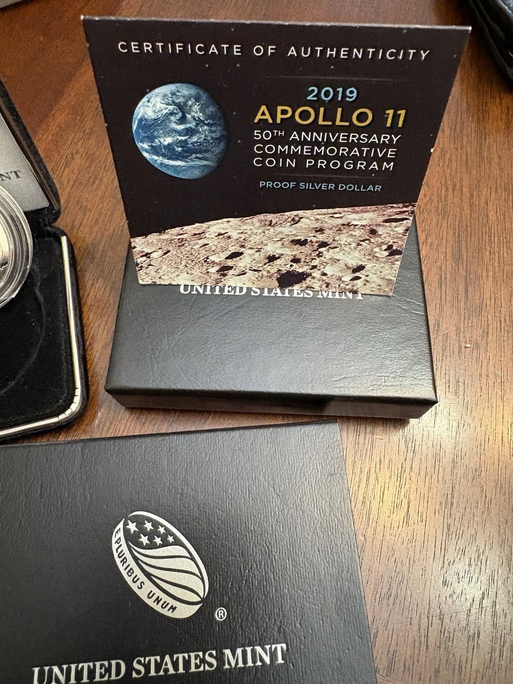 2019-P Apollo 11 50th Anniversary Proof Silver Dollar Box & COA