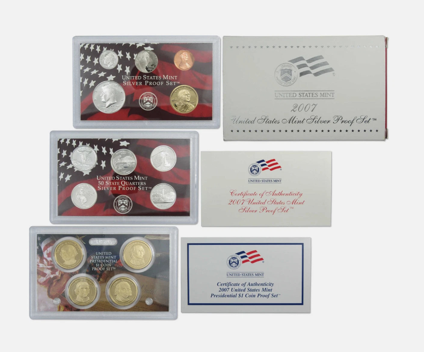 2007-S US Mint Silver Proof Set 11 Coins w/ Box & COA