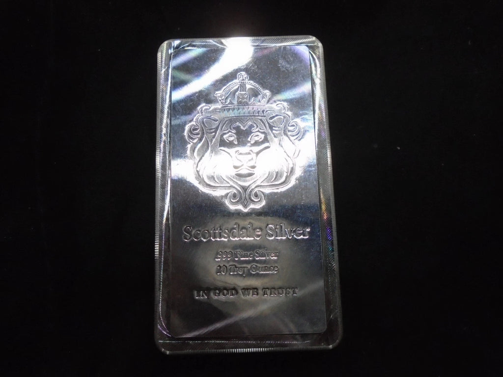 Scottsdale Mint 10 oz .999 Fine Silver Stacker Bar