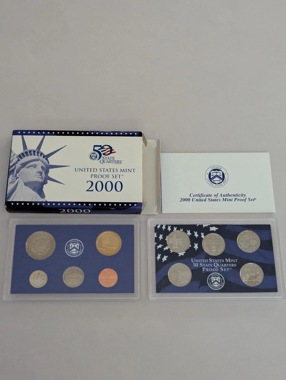 2000-S US Mint Proof Set 10 Coins w/ Box & COA