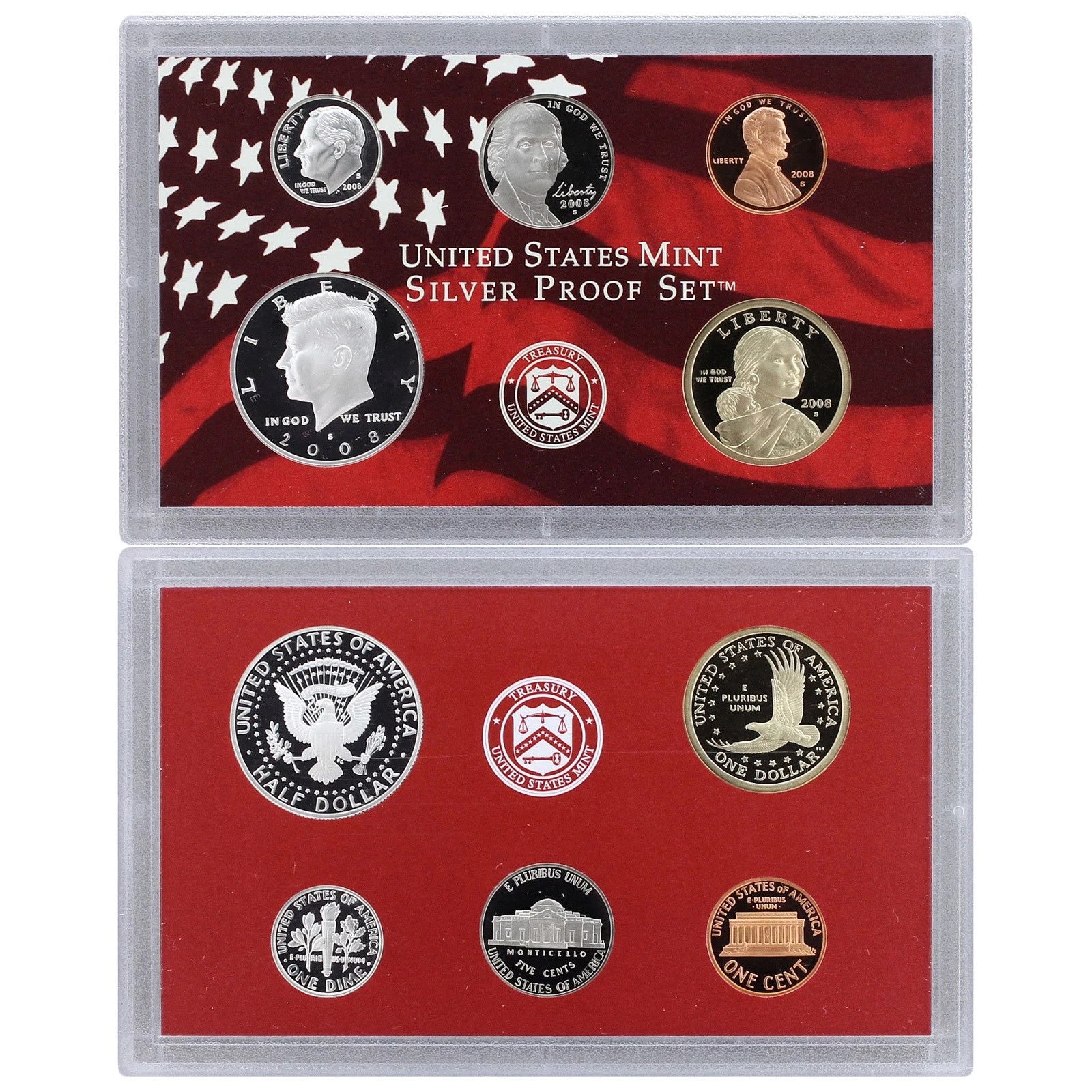 2008-S US Mint Silver Proof Set 14 Coins w/ Box & COA