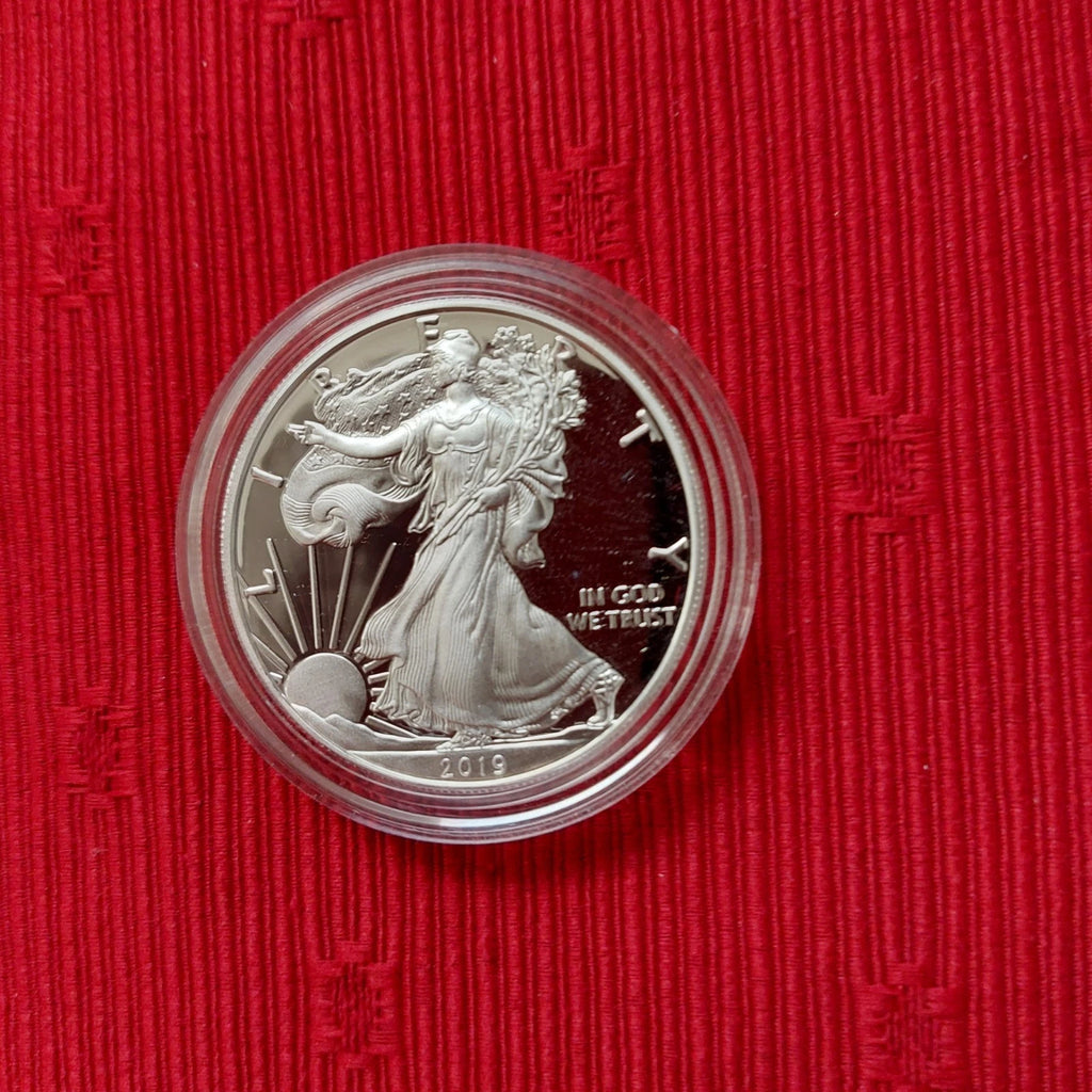 2019-S American Silver Eagle 1 oz Proof Silver Dollar Box & COA