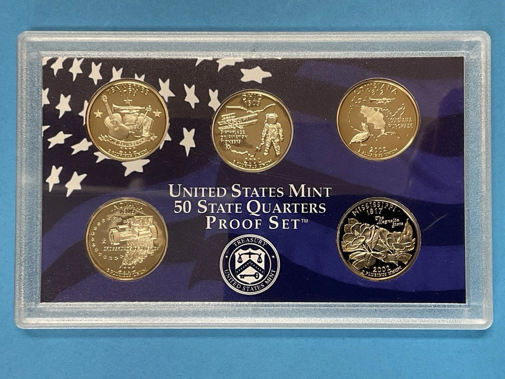 2002-S US Mint Proof Set 10 Coins w/ Box & COA