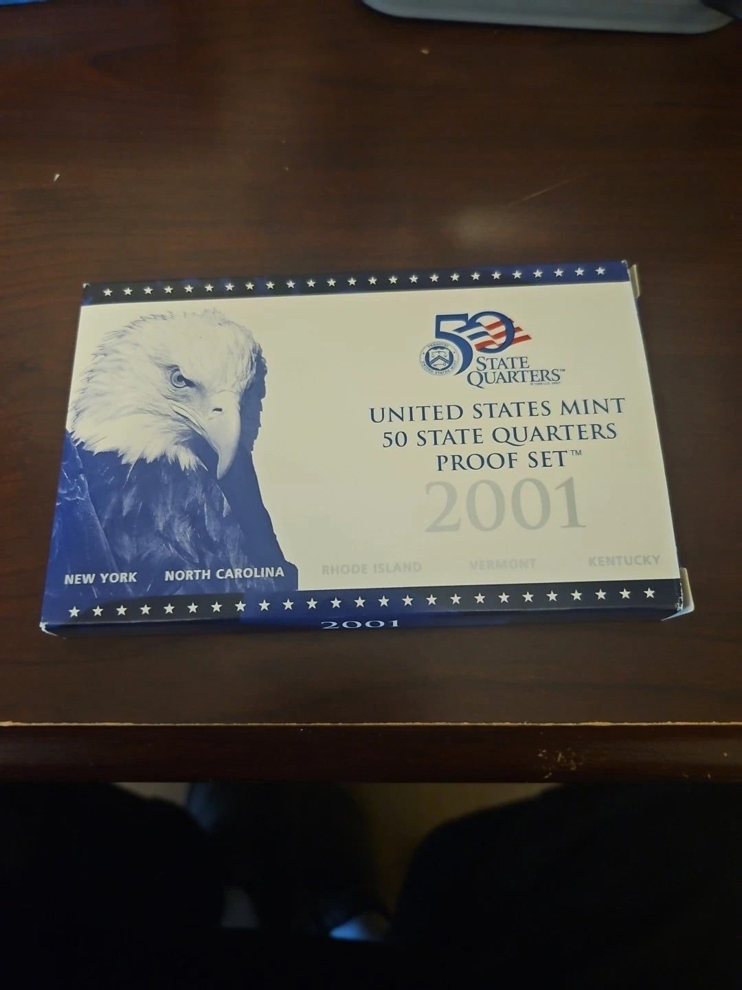 2001-S US Mint 50 State Quarters Proof Set 5 Coins with COA & Box