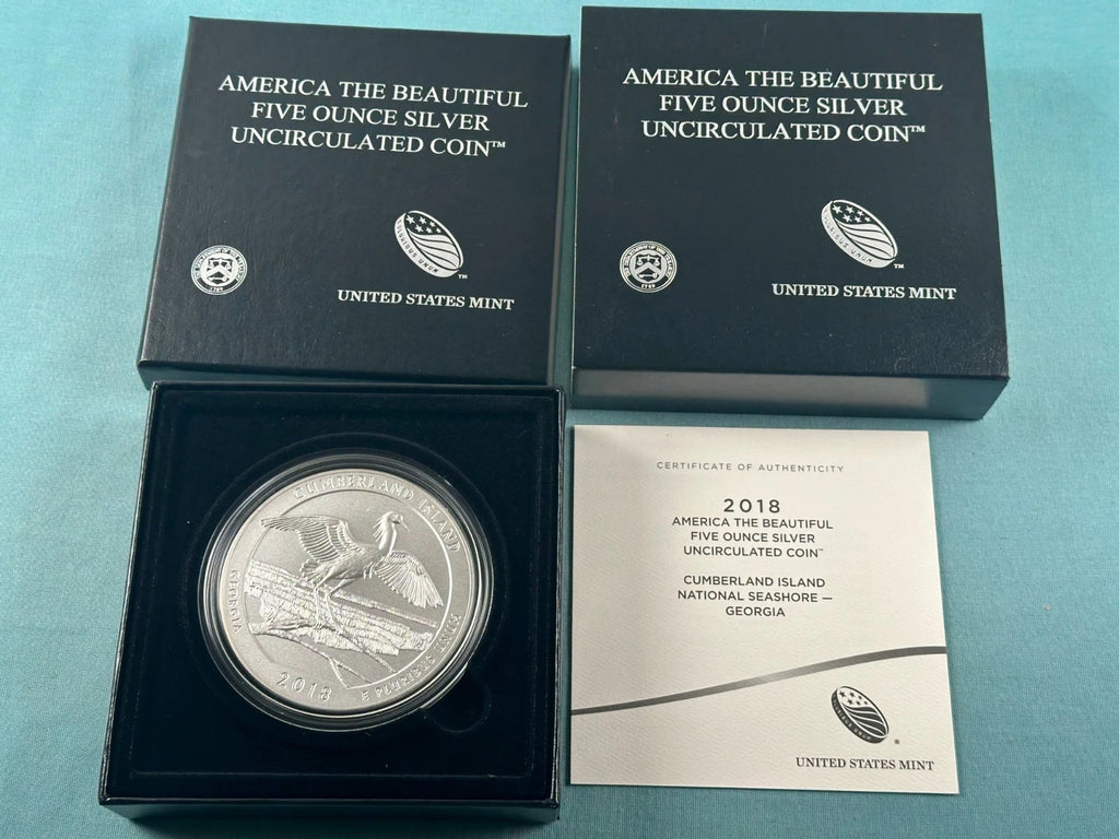 2018-P 5 oz .999 Fine Silver ATB Burnished Coin Cumberland Island National