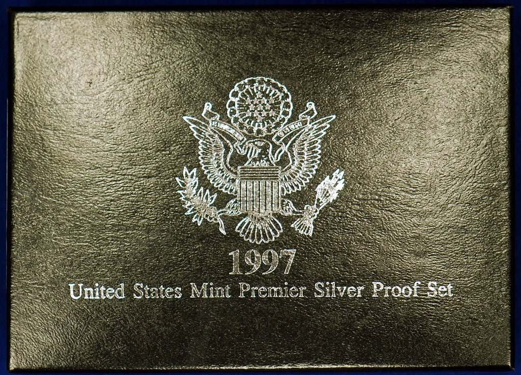 1997-S US Mint Premier Silver Proof Set 5 Coins with Custom Display Box & COA
