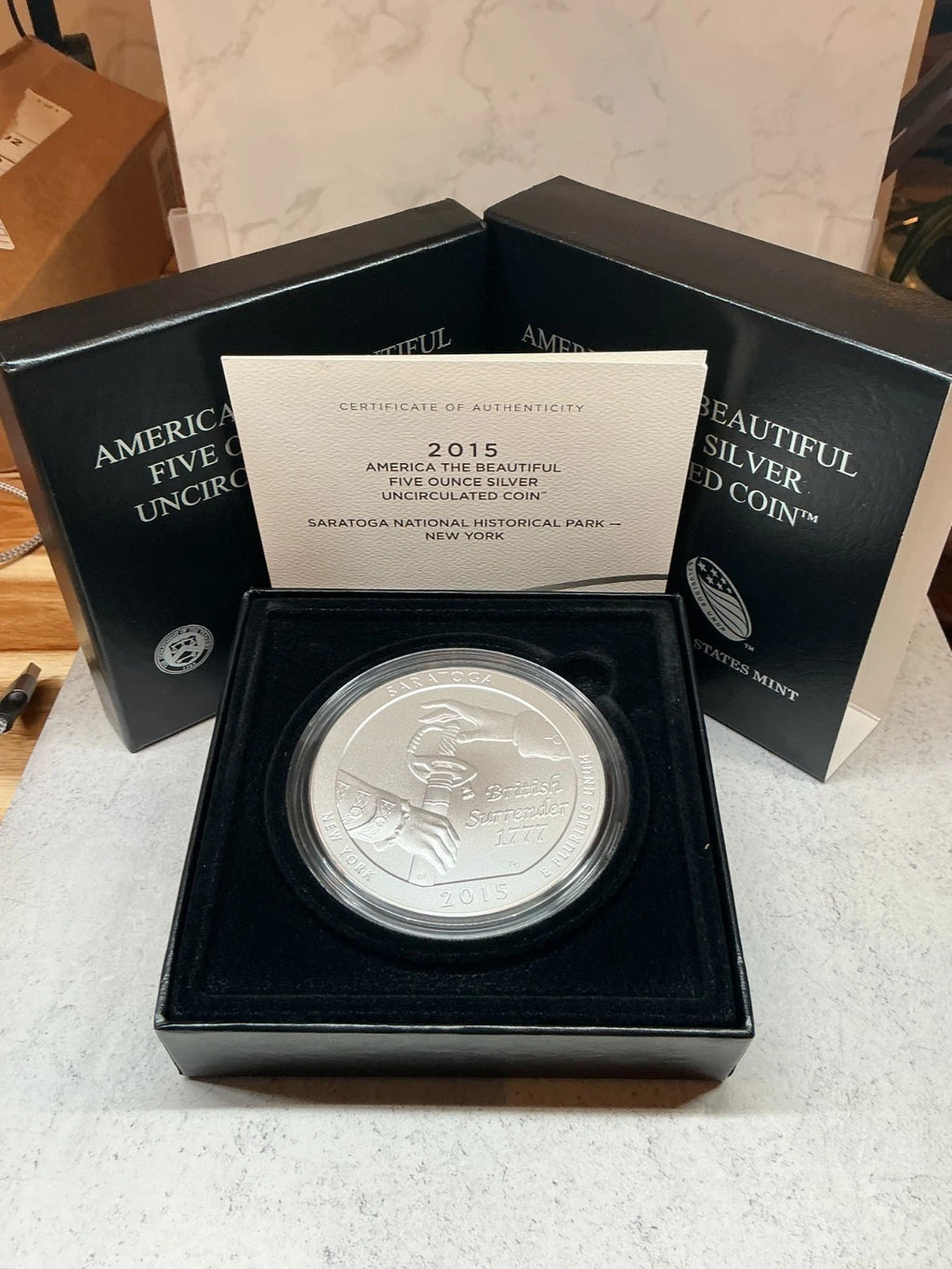 2015-P 5 oz .999 Fine Silver ATB Coin Saratoga National Historical Park