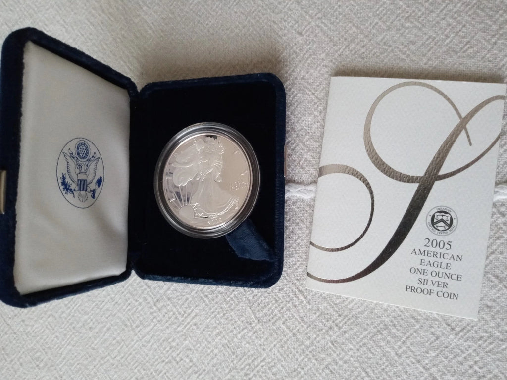 2005-W American Silver Eagle 1 oz Proof Silver Dollar Box Case & COA