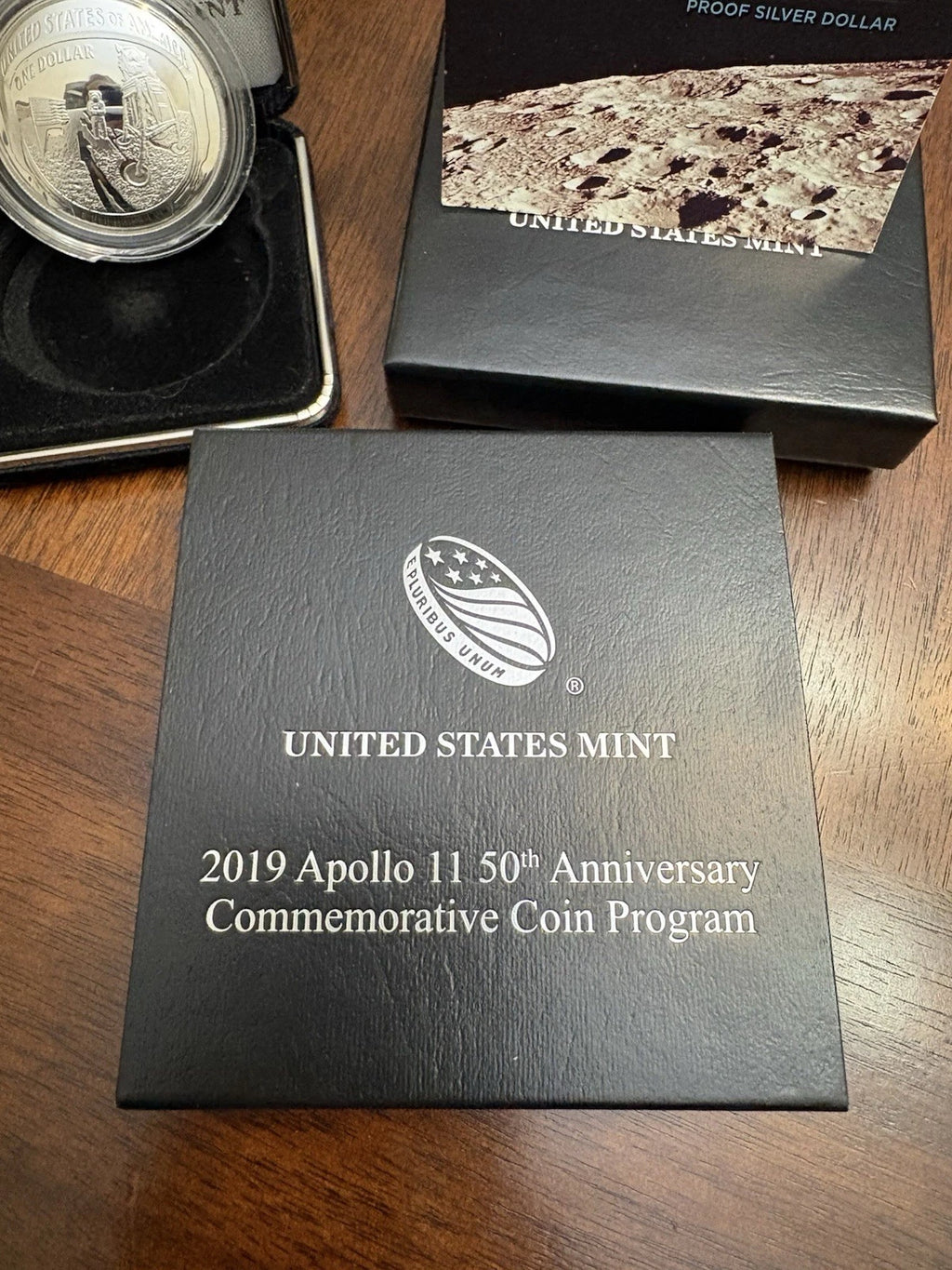 2019-P Apollo 11 50th Anniversary Proof Silver Dollar Box & COA