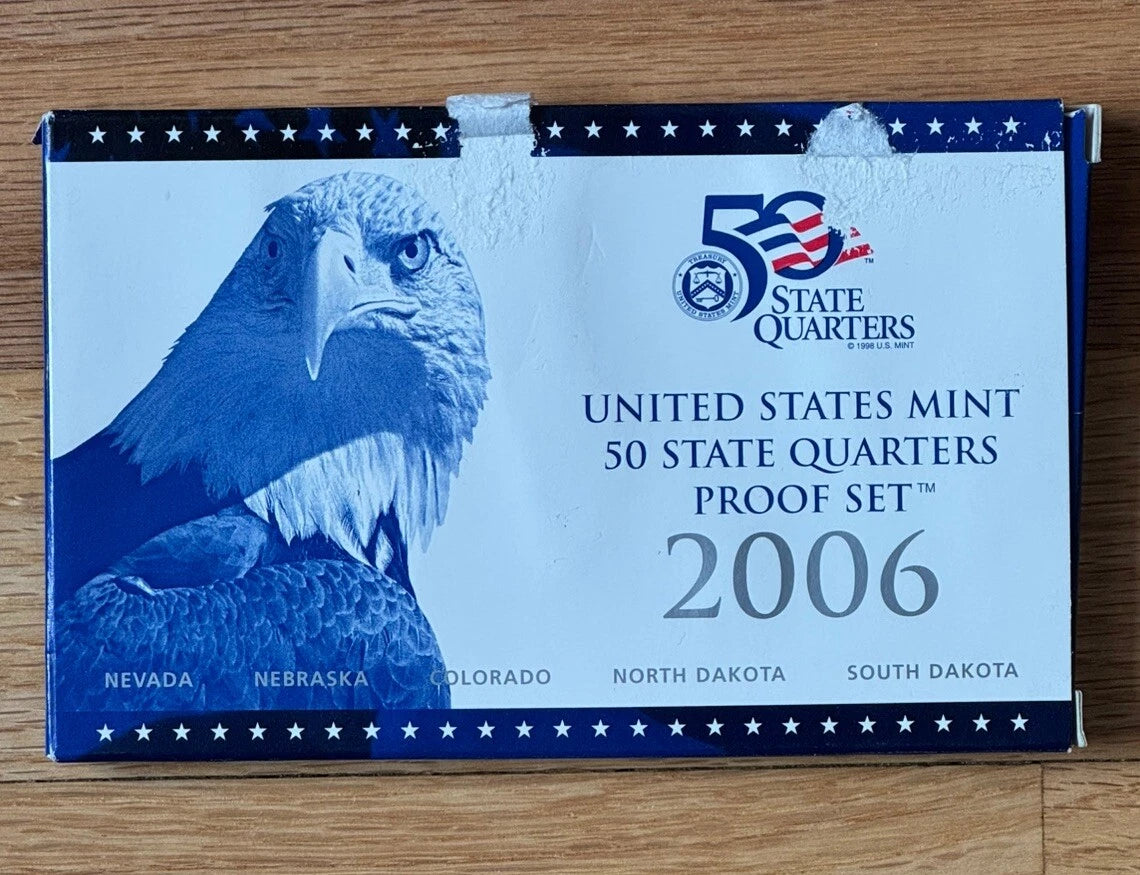 2006-S US Mint 50 State Quarters Proof Set 5 Coins with OGP & COA