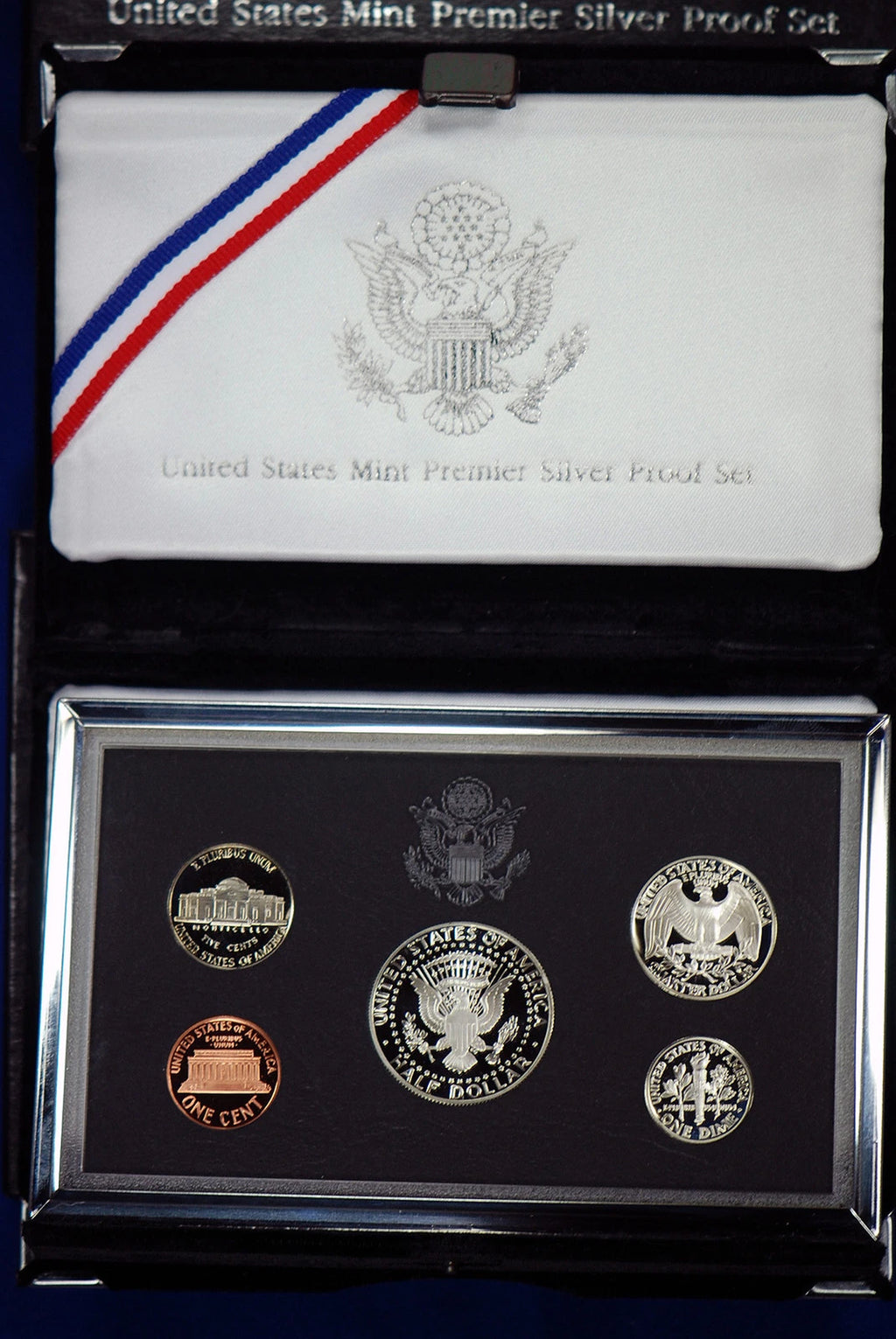 1992-S US Mint Premier Silver Proof Set 5 Coins with Custom Display Box