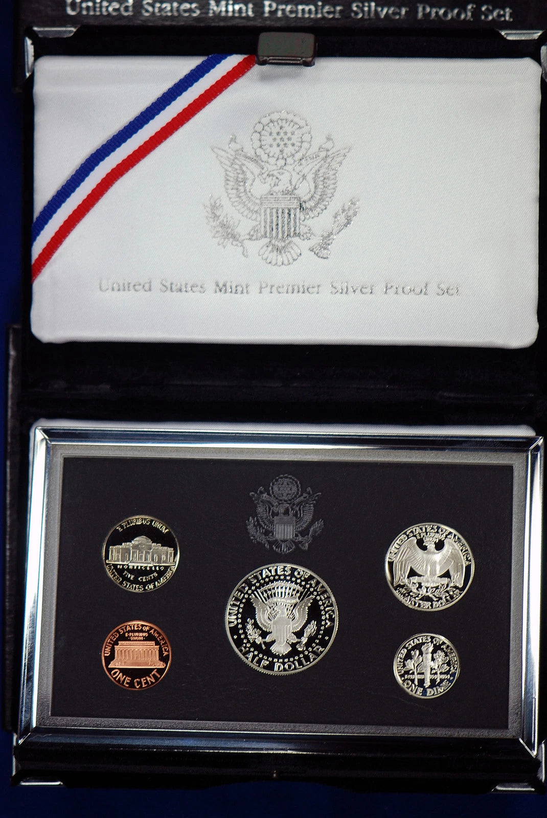 1992-S US Mint Premier Silver Proof Set 5 Coins with Custom Display Box