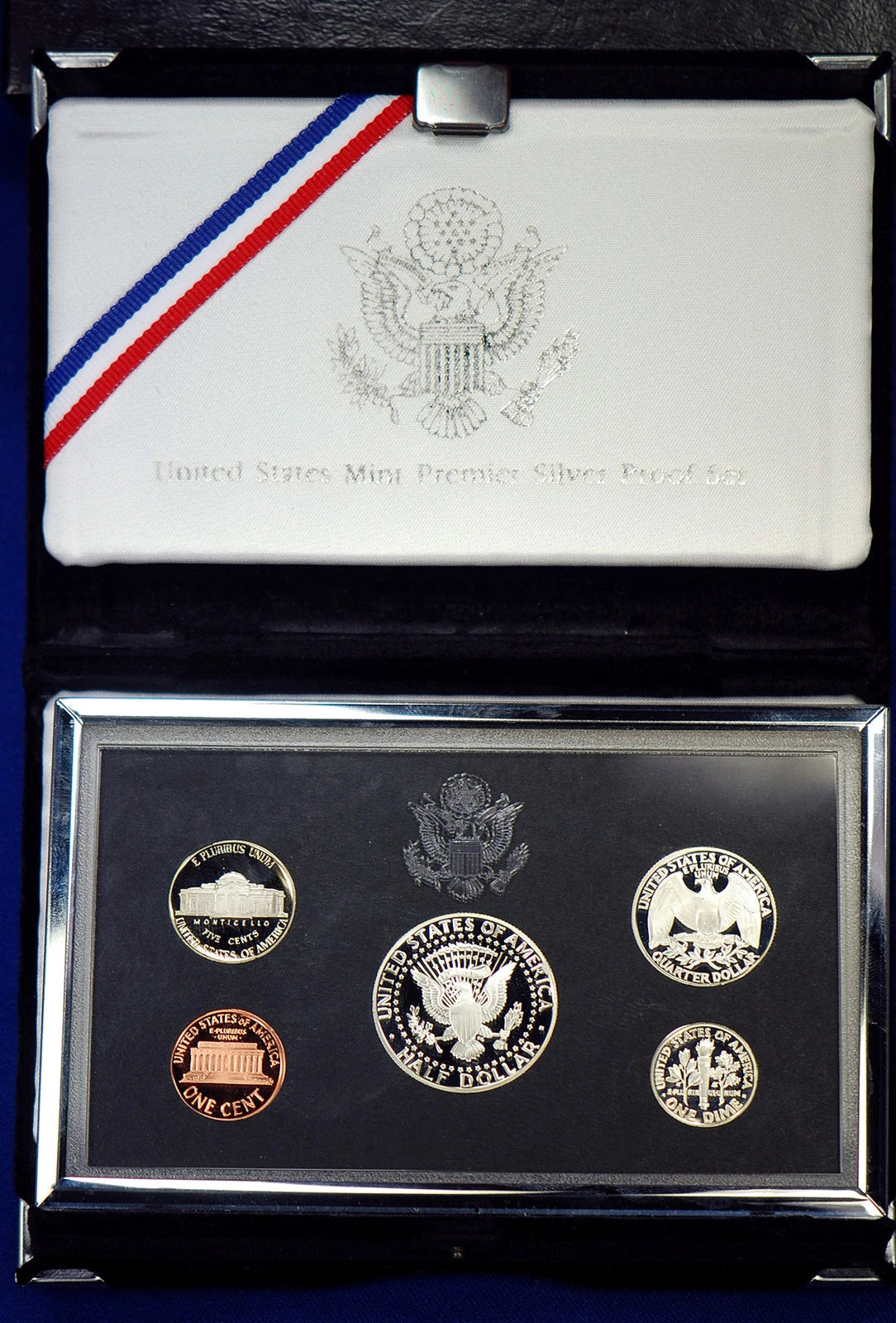 1995-S US Mint Premier Silver Proof Set 5 Coins with Custom Display Box