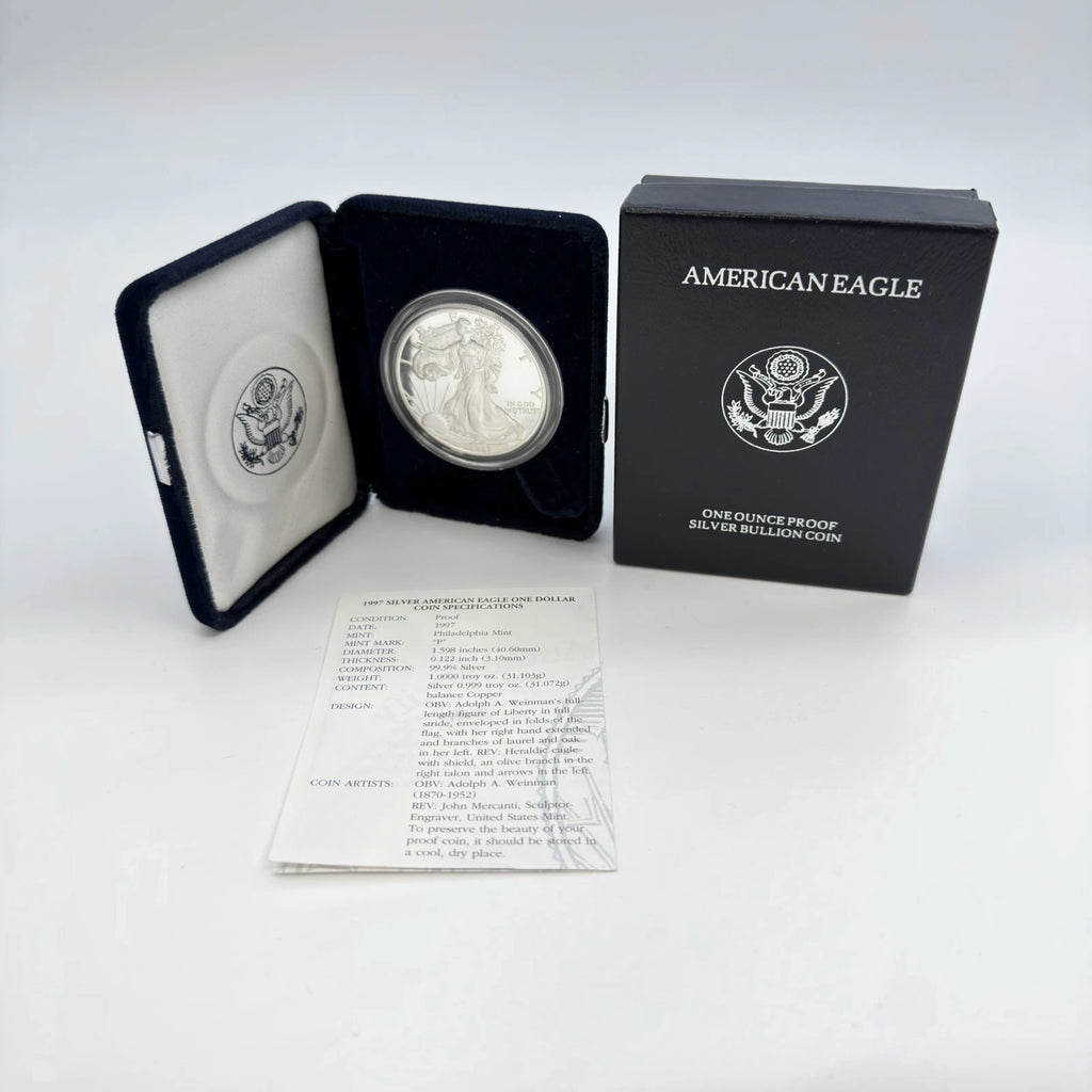 1997-P American Silver Eagle 1 oz Proof Silver Dollar OGP & COA