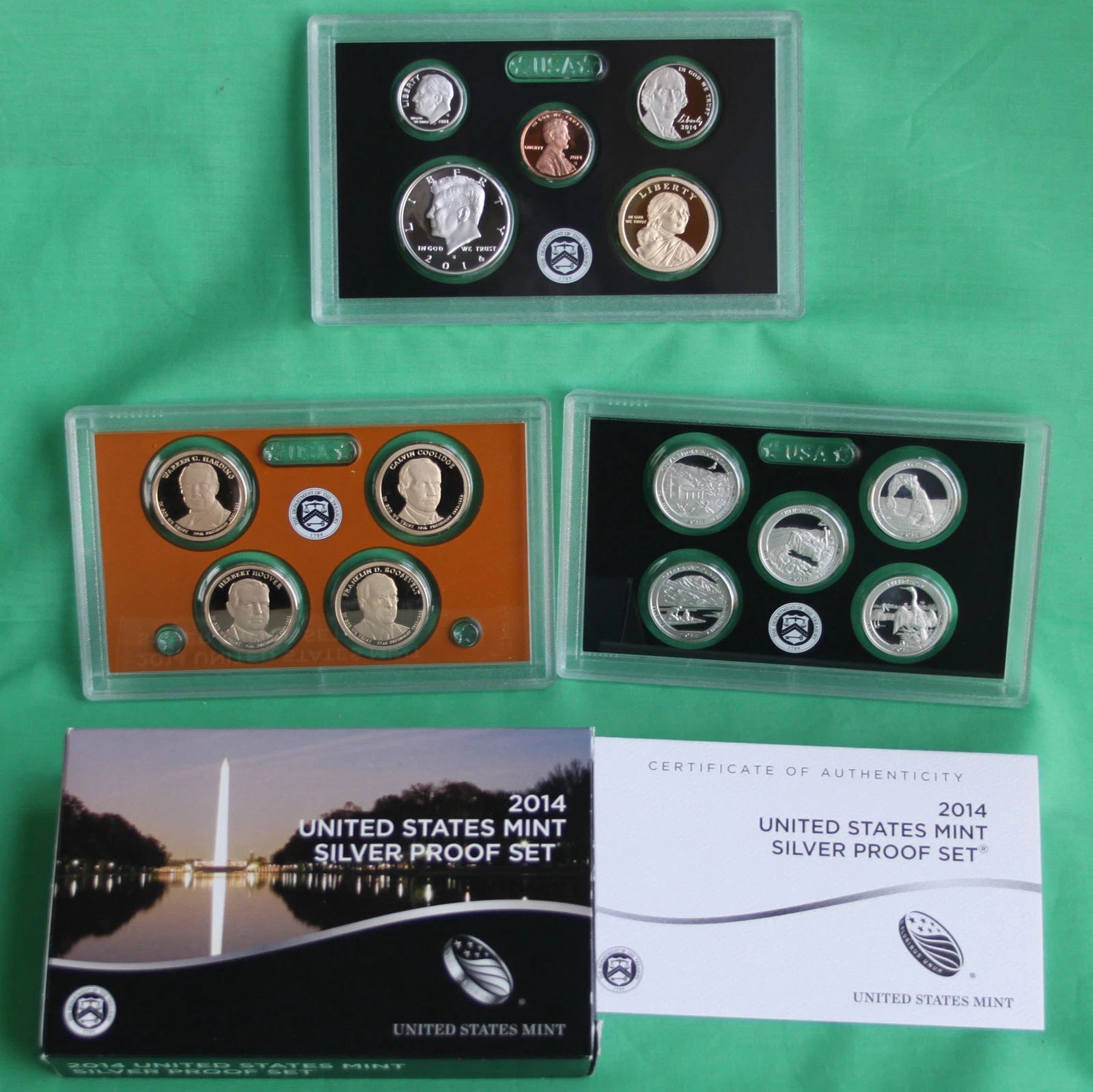 2014-S US Mint Silver Proof Set 14 Coins w/ Box & COA
