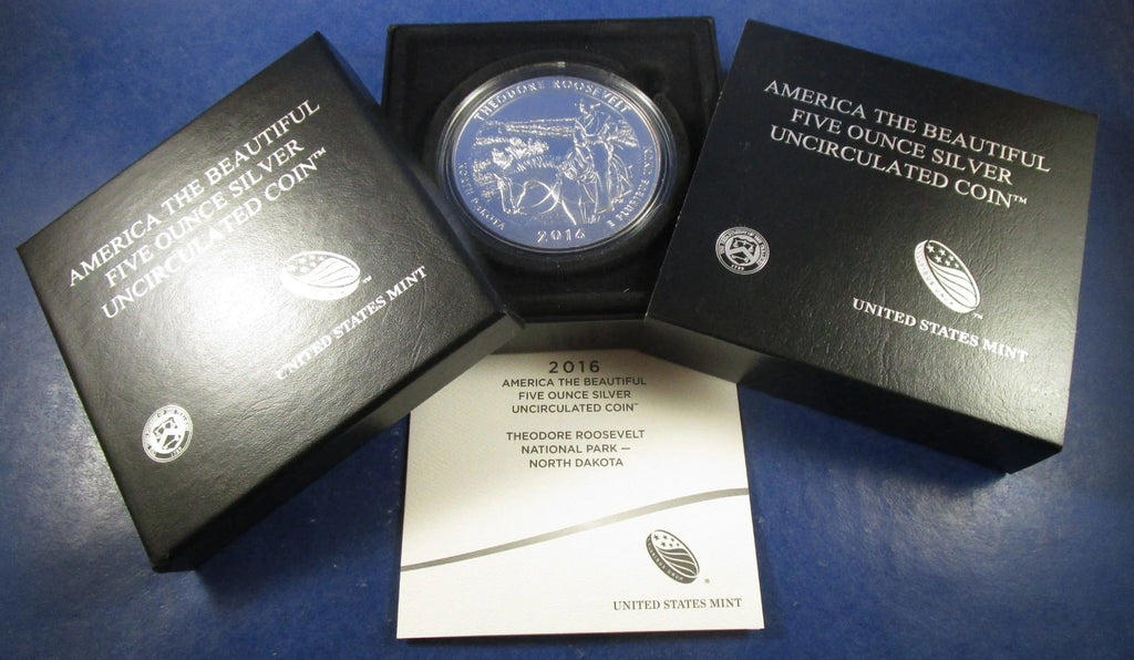 2016-P 5 oz .999 Fine Silver ATB Coin Theodore Roosevelt National Park