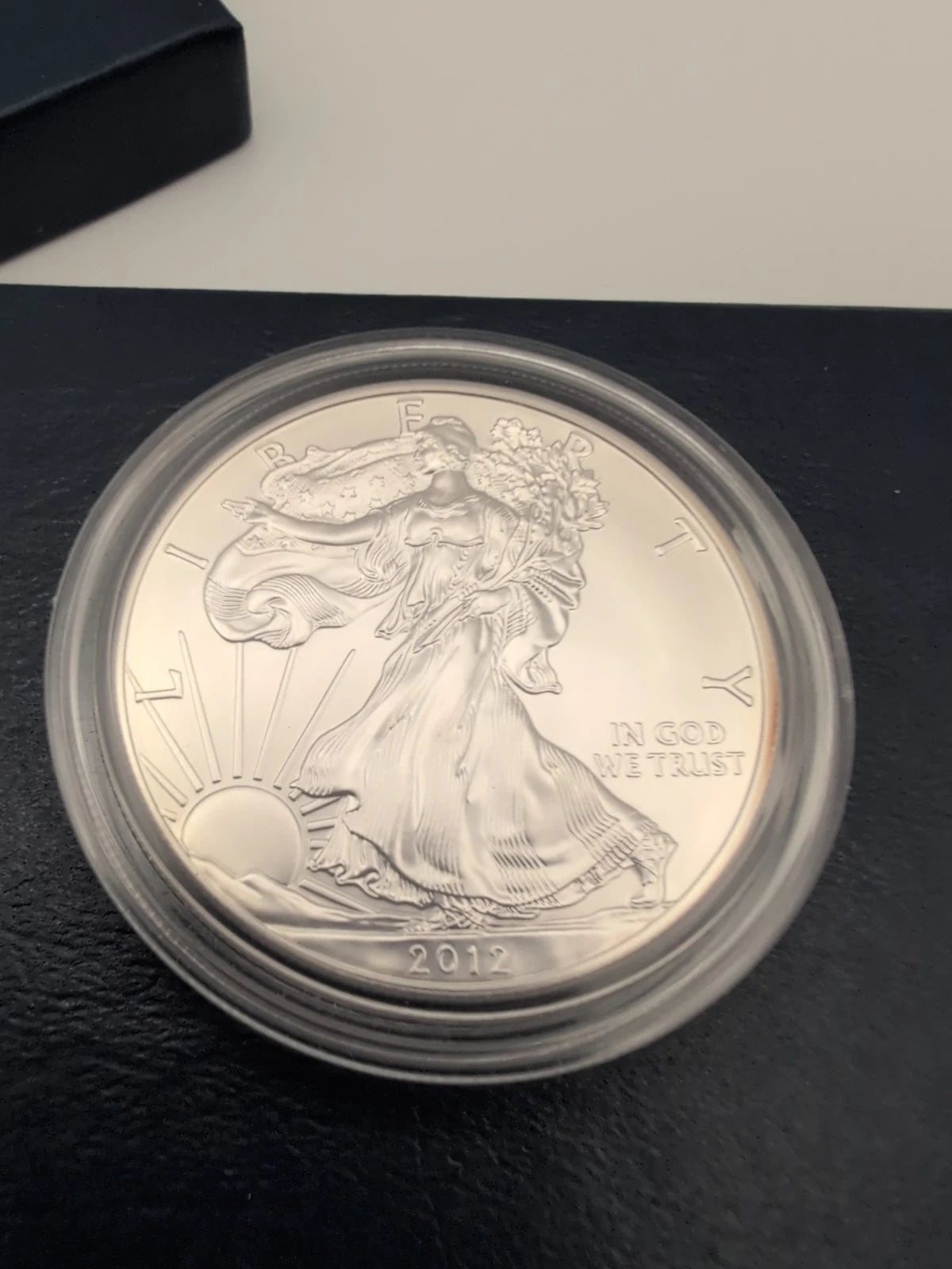 2012-W American Silver Eagle 1 oz Burnished Uncirculated Coin OGP & COA