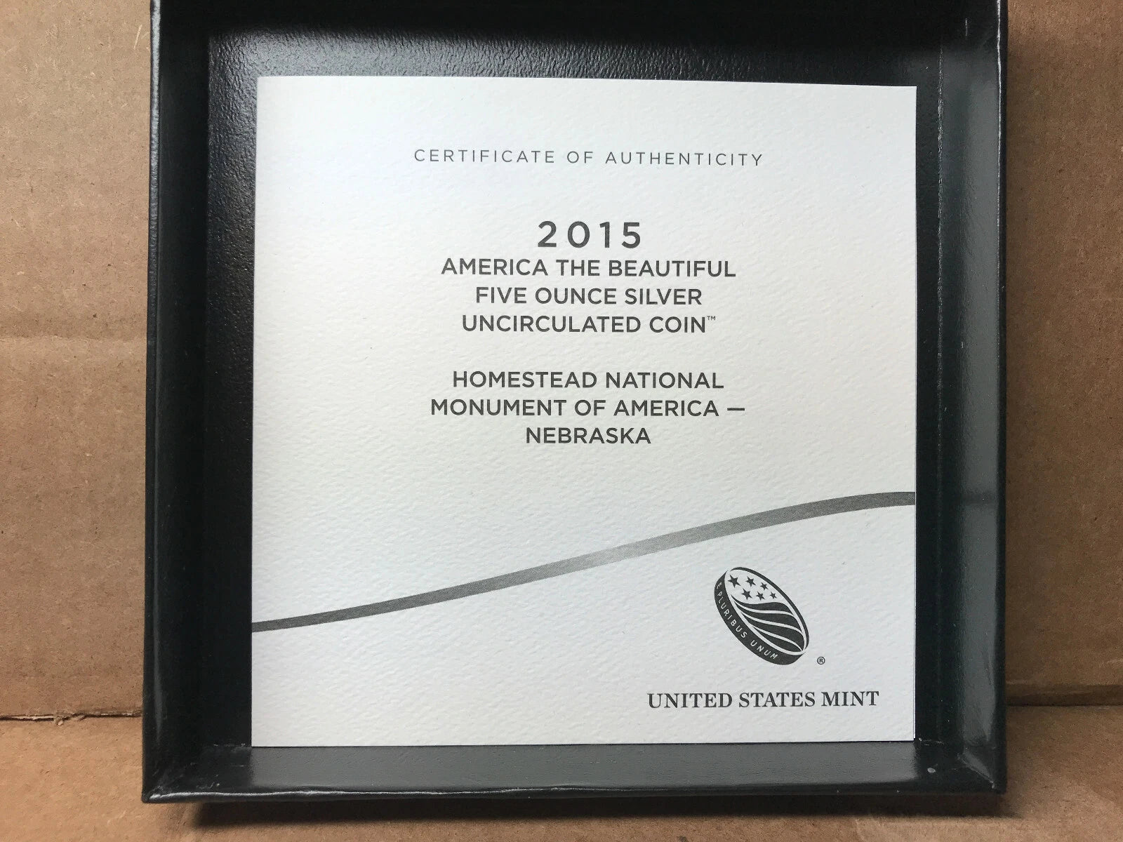 2015-P 5 oz .999 Fine Silver ATB Coin Homestead National Monument of America
