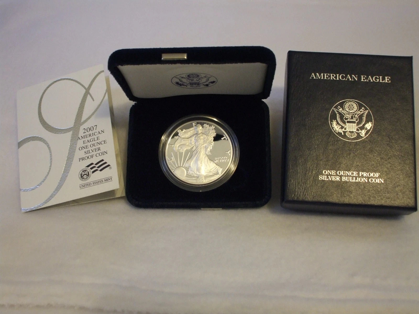2007-W American Silver Eagle 1 oz Proof Silver Dollar Box & COA