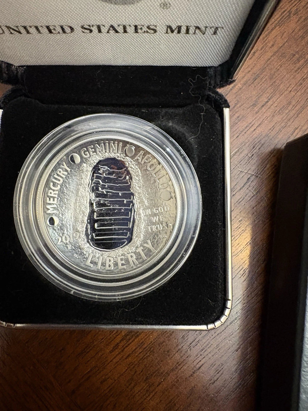 2019-P Apollo 11 50th Anniversary Proof Silver Dollar Box & COA