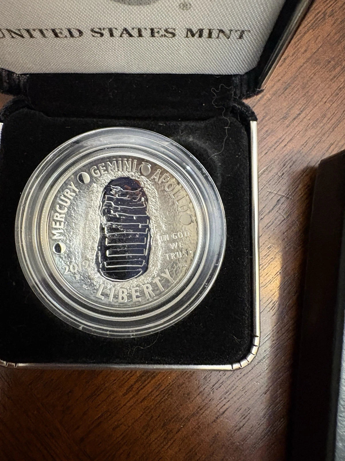 2019-P Apollo 11 50th Anniversary Proof Silver Dollar Box & COA