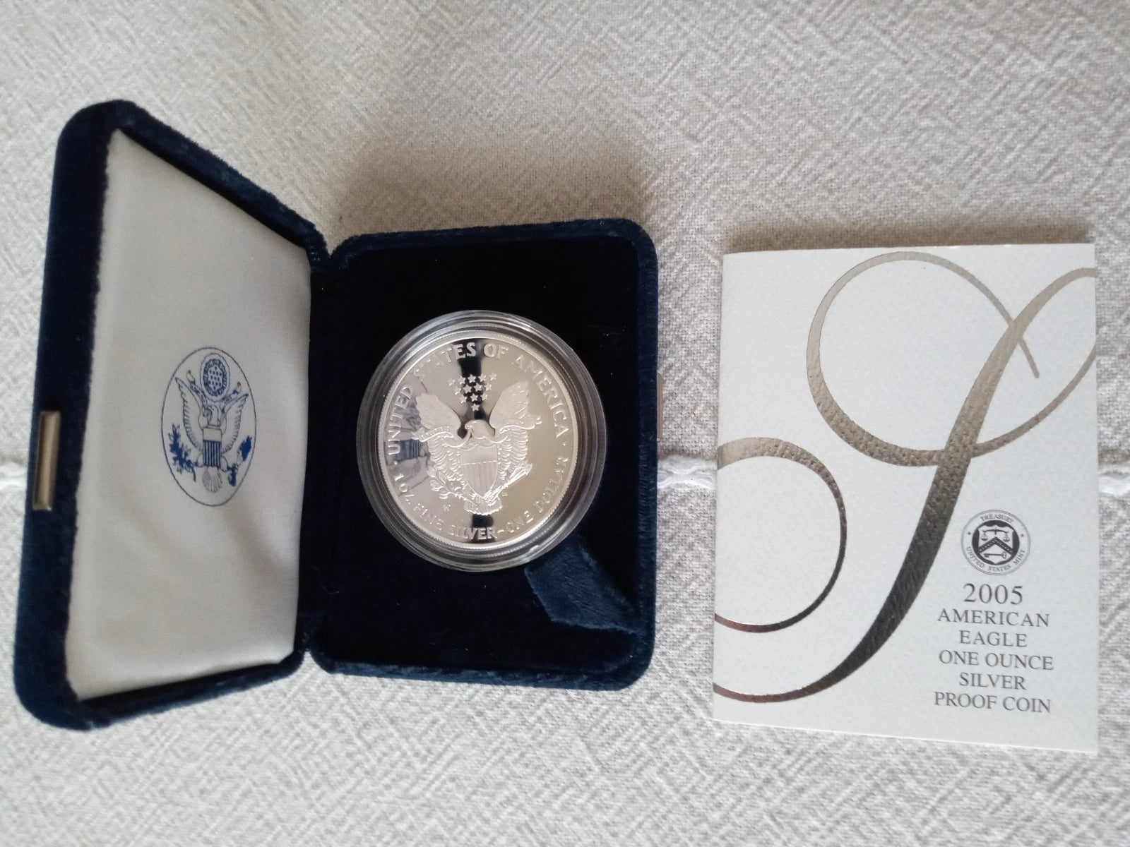 2005-W American Silver Eagle 1 oz Proof Silver Dollar Box Case & COA