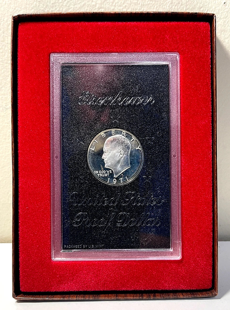 1971-S Eisenhower Silver Dollar Proof Coin Brown Ike Box